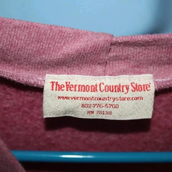 The Vermont Country Store Vintage Button Front Sweatshirt Cardigan XL Dusty Rose - Picture 6 of 12